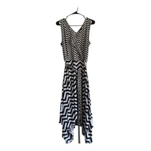 Robert Louis Black and White High Low Dress